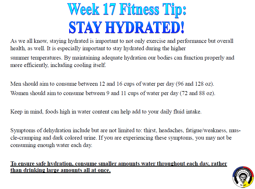 Week 17 Fitness Tip